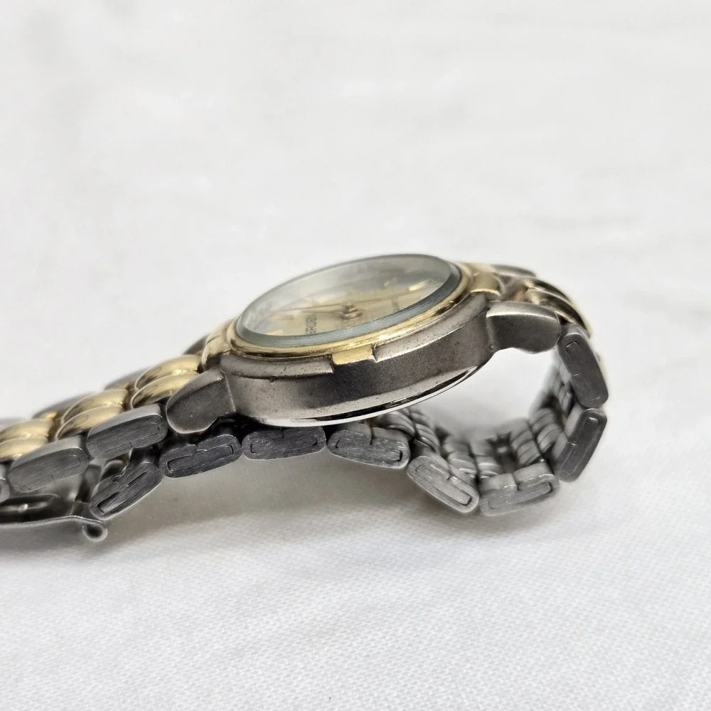 Vtg GRUEN Ladies Bracelet Quartz Cocktail Watch Two-Tone - For Parts/Repair